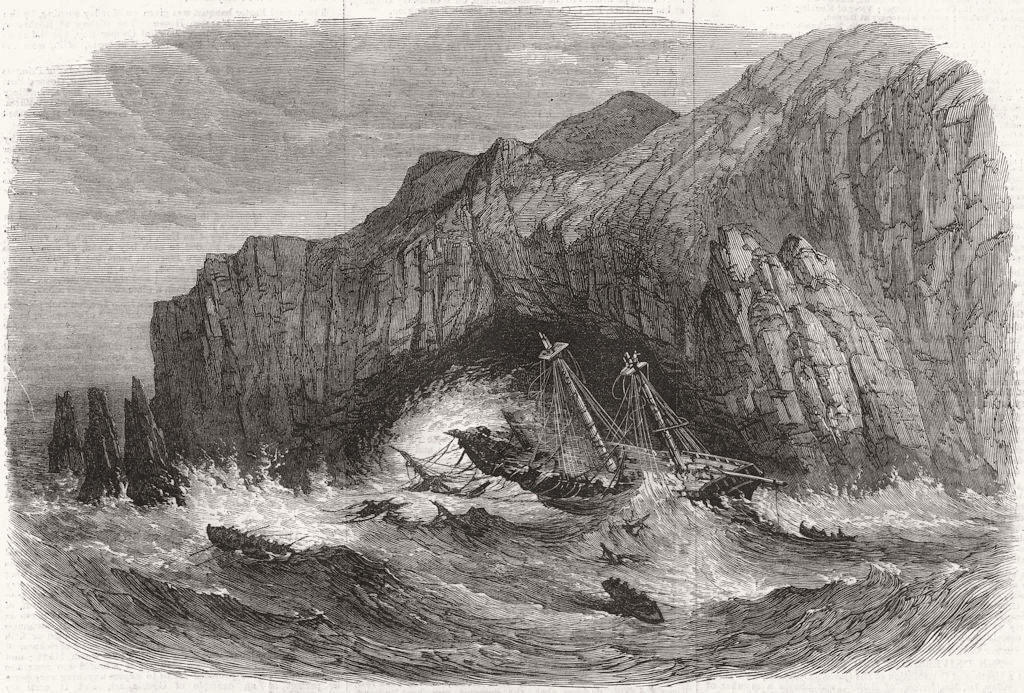 NEW ZEALAND. Wreck of the general grant on the Auckland Islands 1868 old print